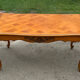 Antique extendable table in cherry wood and marquetry in the Louis XV style.