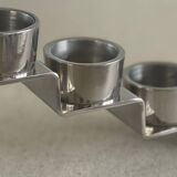 Chrome-plated metal candle holder