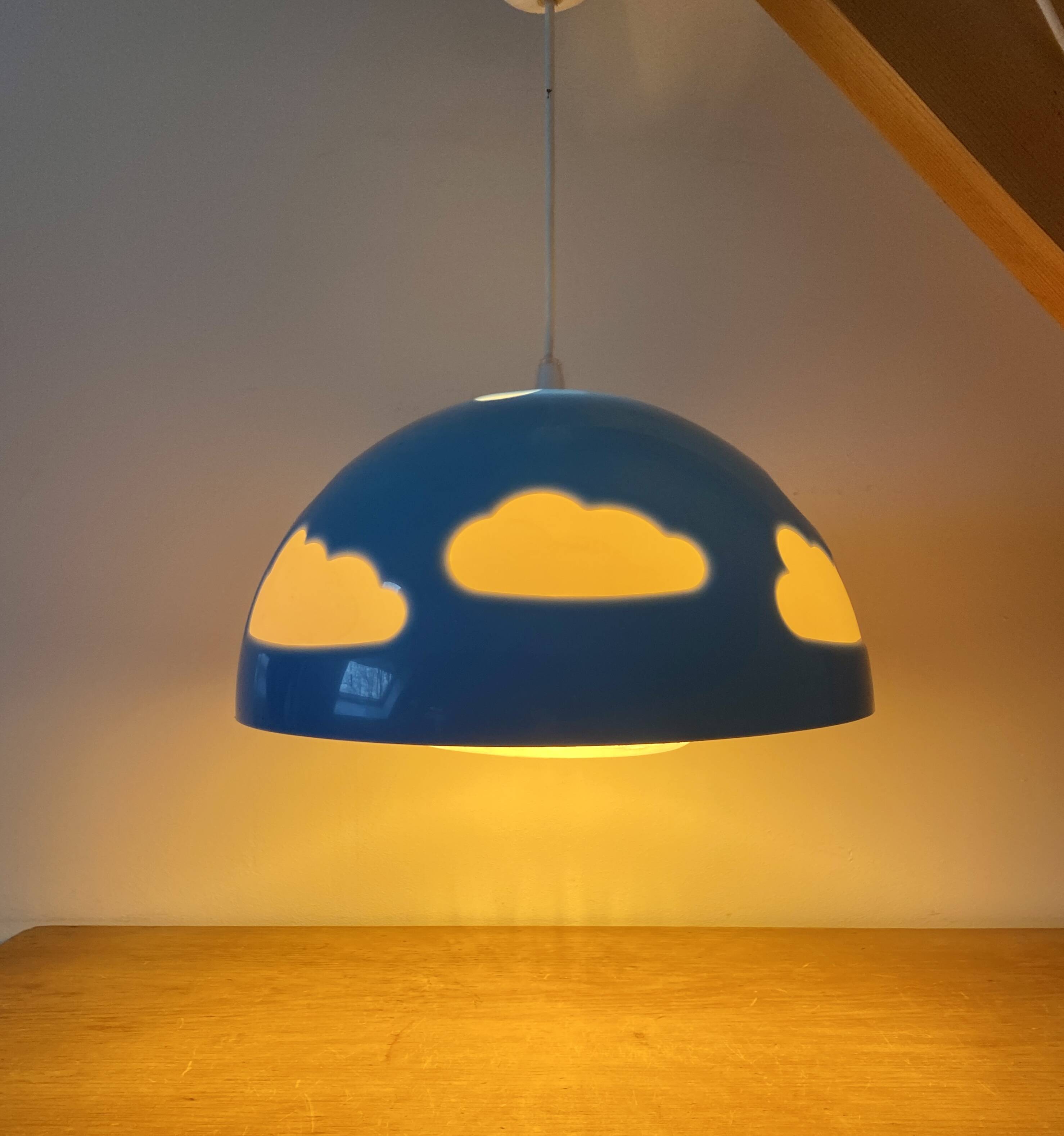 Vintage ikea Skojig blue pendant light
