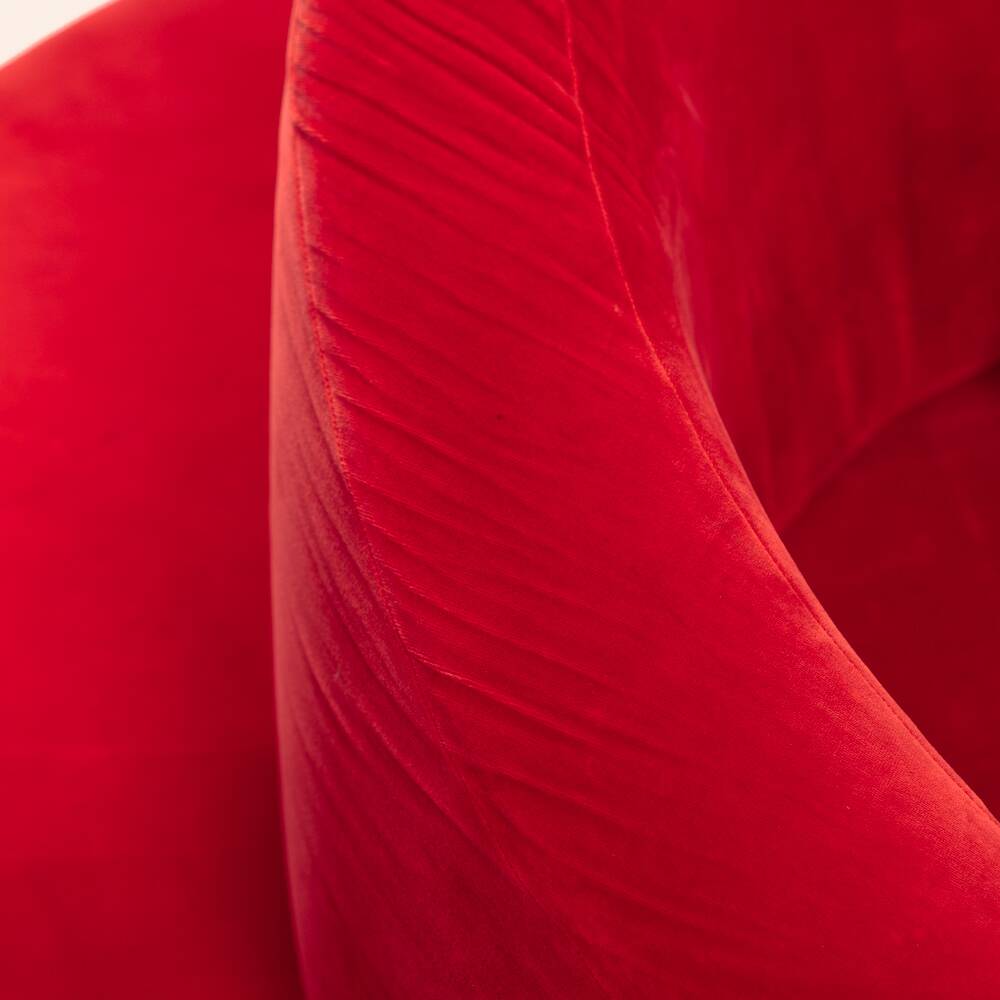 Red velvet Tatlin Sofa by Edra Italy