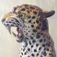 Enamelled terracotta leopard from the 60s Italy