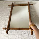 Antique wooden mirror turned bamboo style