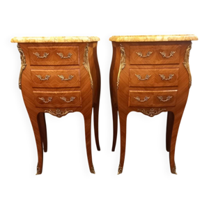 Paire de chevets marquetés
