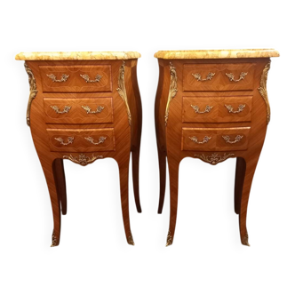 Pair of inlaid bedside tables