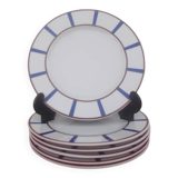 Ensemble de 18 assiettes basque porcelaine bleu et rouge