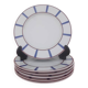 Set of 18 blue and red Basque porcelain plates