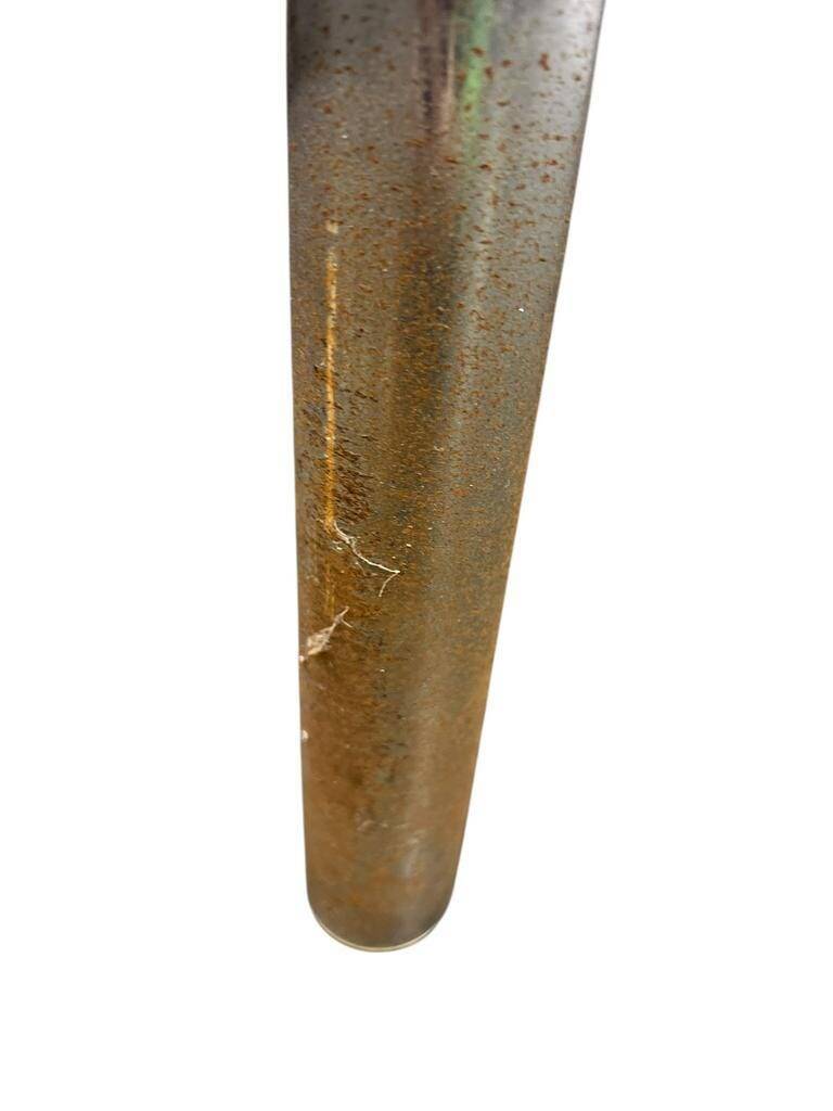 Set of 2 vintage nesting tables: wood and smoked chrome