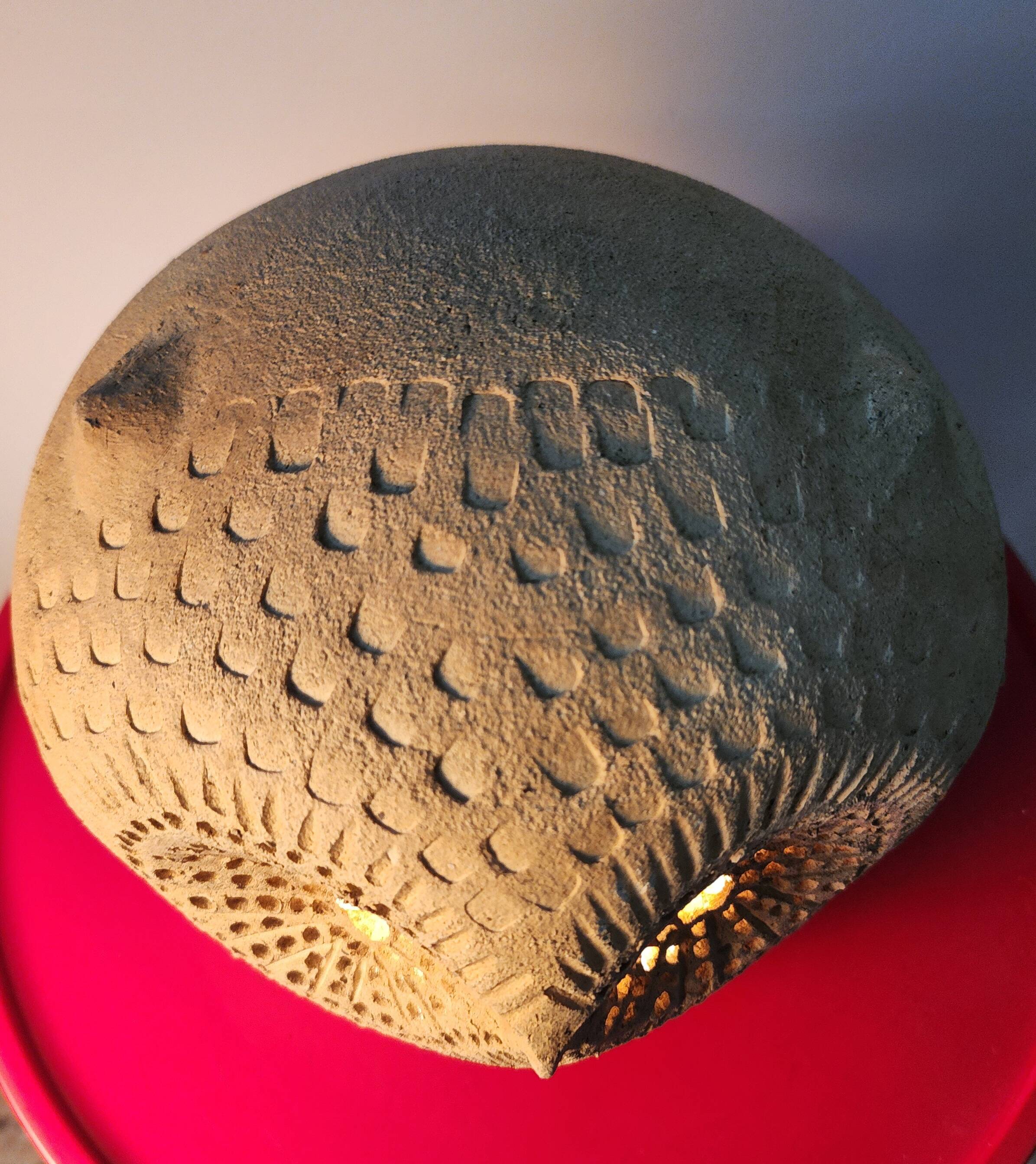 Vintage stoneware owl lamp, circa 1970