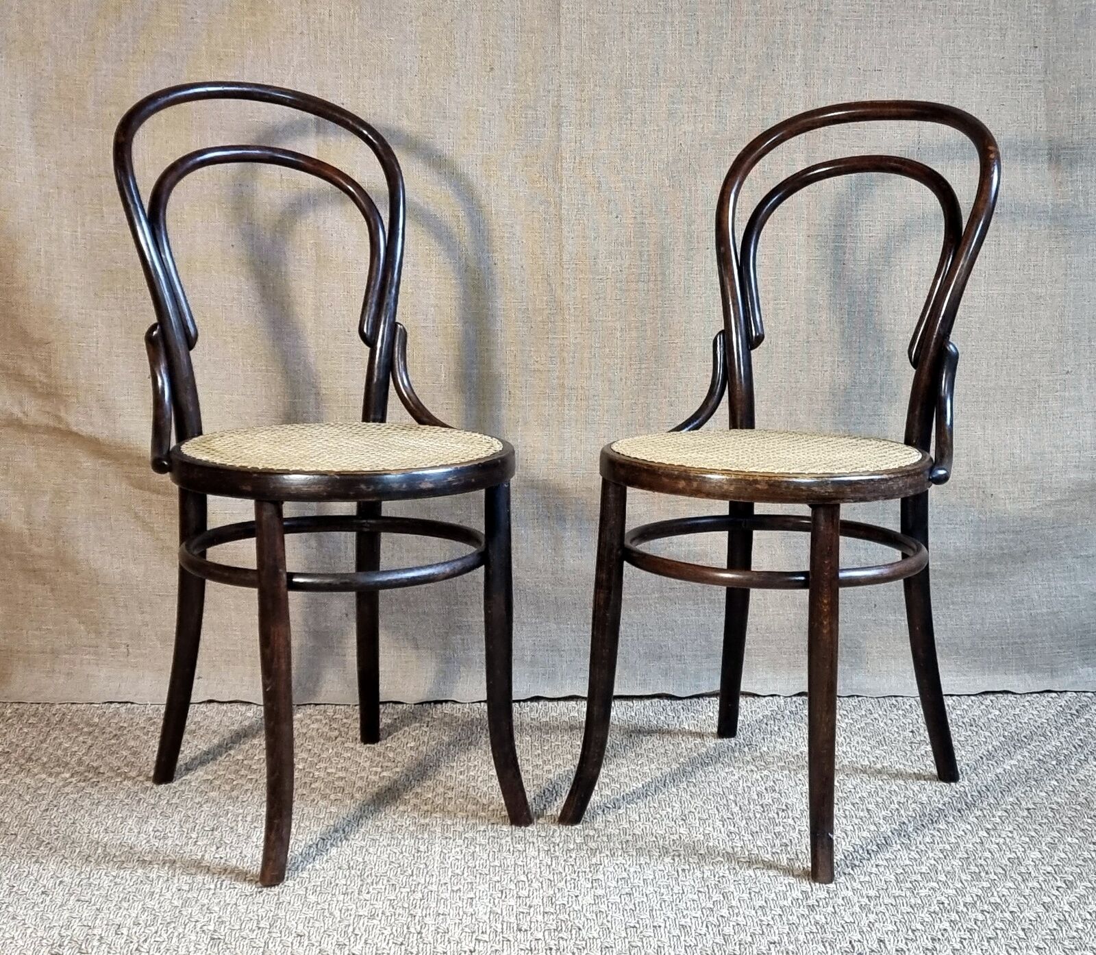 Pair chairs bistrot n°14 Fischel early twentieth