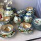 Tasses japonaises en porcelaine coquille d'œuf irisées - Peintes à la mains