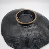 Large vulcanized ceramic bowl. Black. Artisanal work.