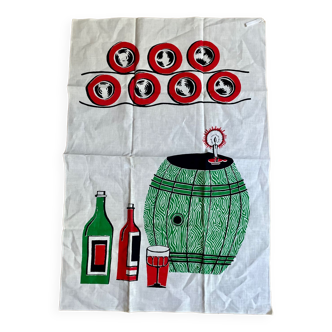 Vintage cloth barrel pattern French aperitif barrel