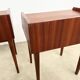 Vintage teak bedside tables (H53cm) – minimalist design and open niche.