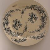 Large iron earth plate in Gien floral pattern