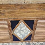 Ancien comptoir de boutiquier en teck birman