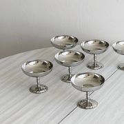 6 coupelles en métal argenté vintage