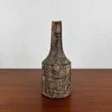 Brutalist vintage studio pottery vase carafe by Gerhard Liebenthron, 1970s.