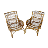 Pair of vintage rattan chairs