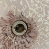 Suspension vintage 1930 verre rose nuagée lustre - 60 cm