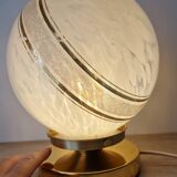 White Clichy Glass Globe Touch Lamp