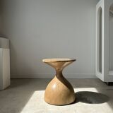 Solid wood side table (monoxyl) organic shape natural color