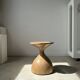 Solid wood side table (monoxyl) organic shape natural color
