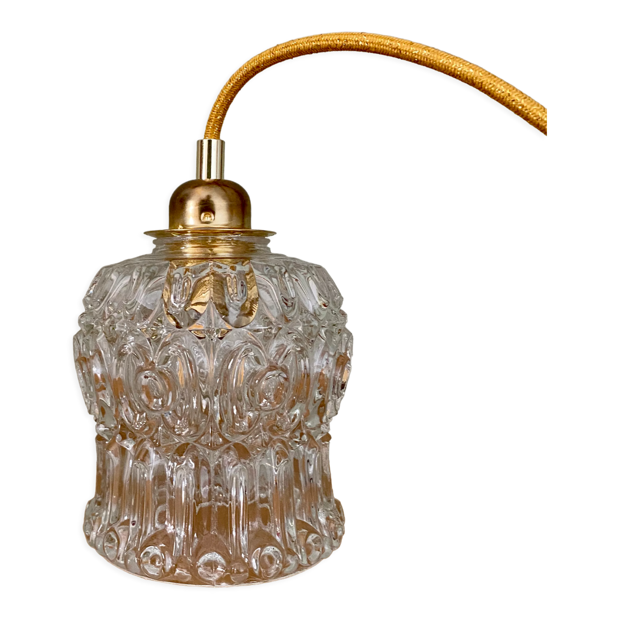 Vintage molded glass globe walker