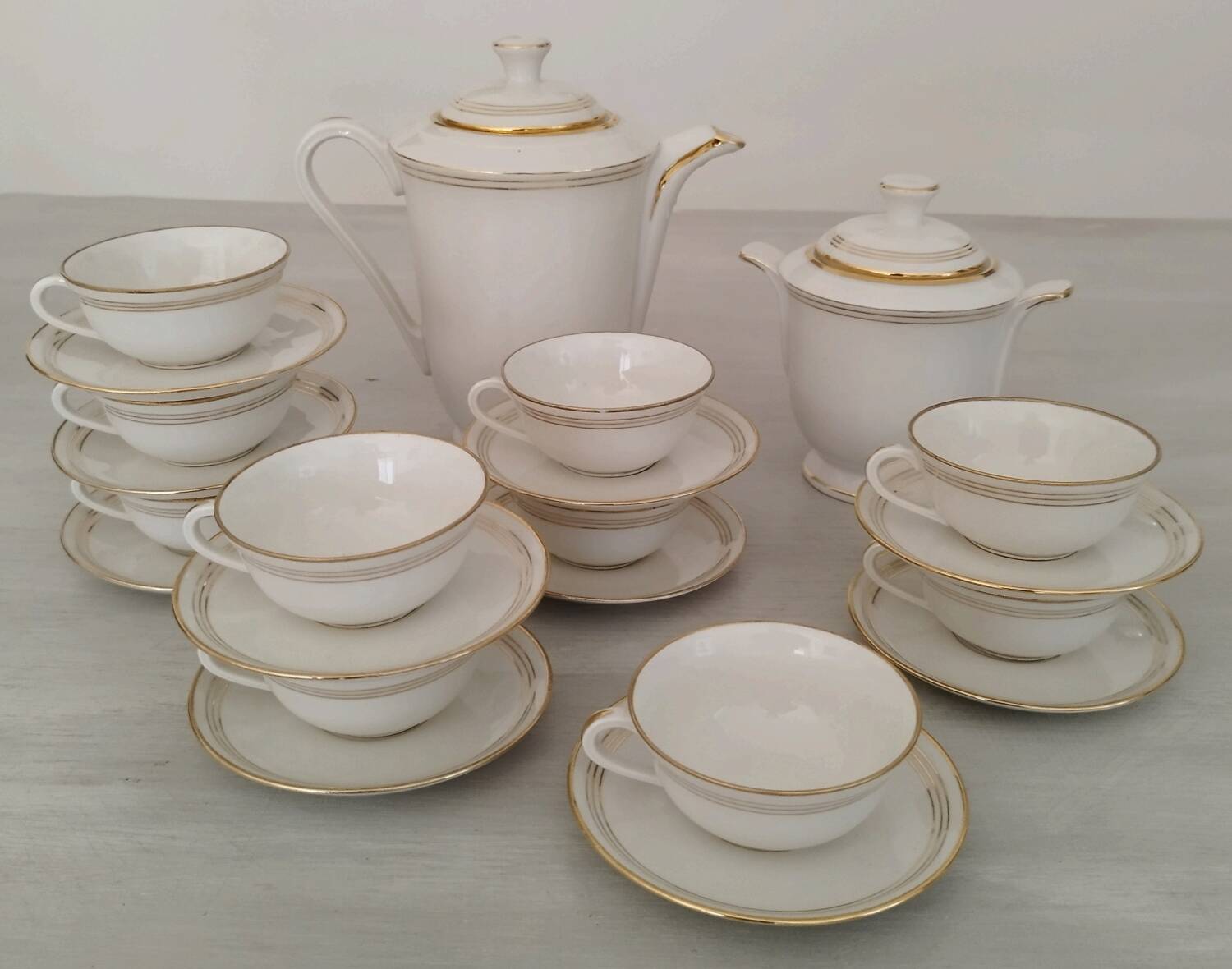 French Porcelain Coffee Service Pillivuyt et Cie Vintage