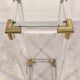 Very beautiful column pedestal by Charles Hollis Jones in Lucite & brass.