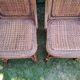 4 chaises Perret et Vibert en bambou et rotin