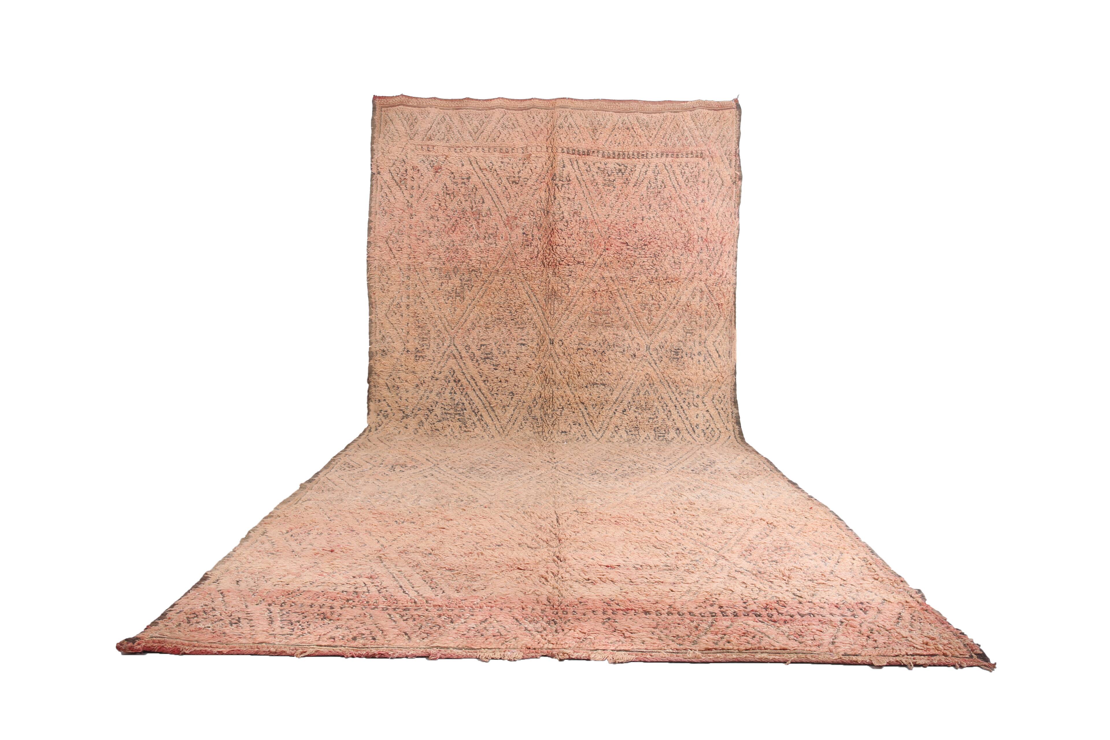 Large Vintage Beni Mguild Rug 221 x 452 cm - Old Moroccan Rug - Berber Rug