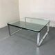 Table basse moderniste suisse en chrome, acier et verre de Strässle, années 1970