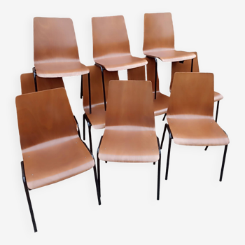 Lot de 10 chaises indus empilables