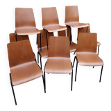Set of 10 stackable industrial chairs