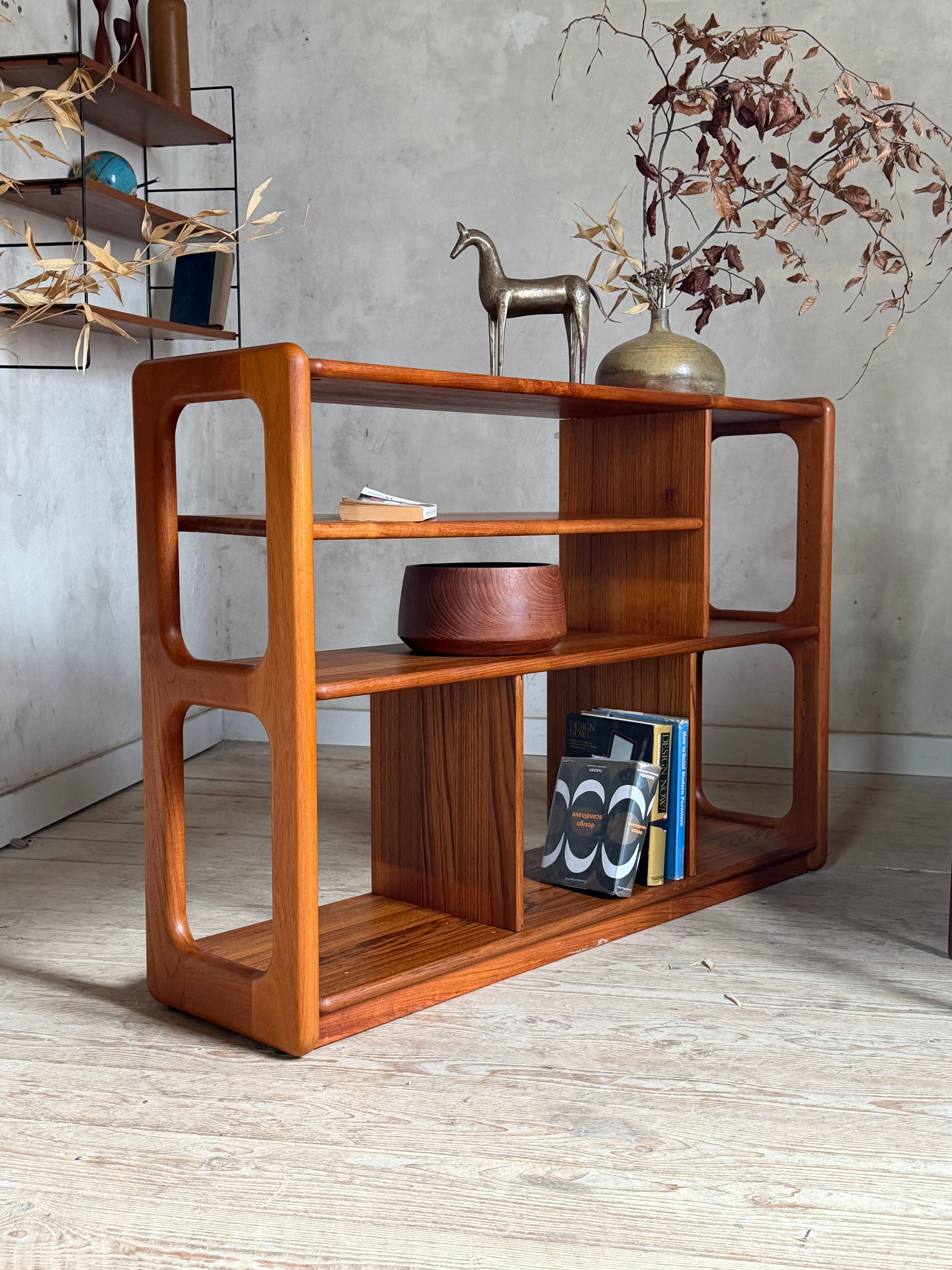 Vintage Scandinavian library in solid teak