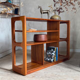 Vintage Scandinavian library in solid teak