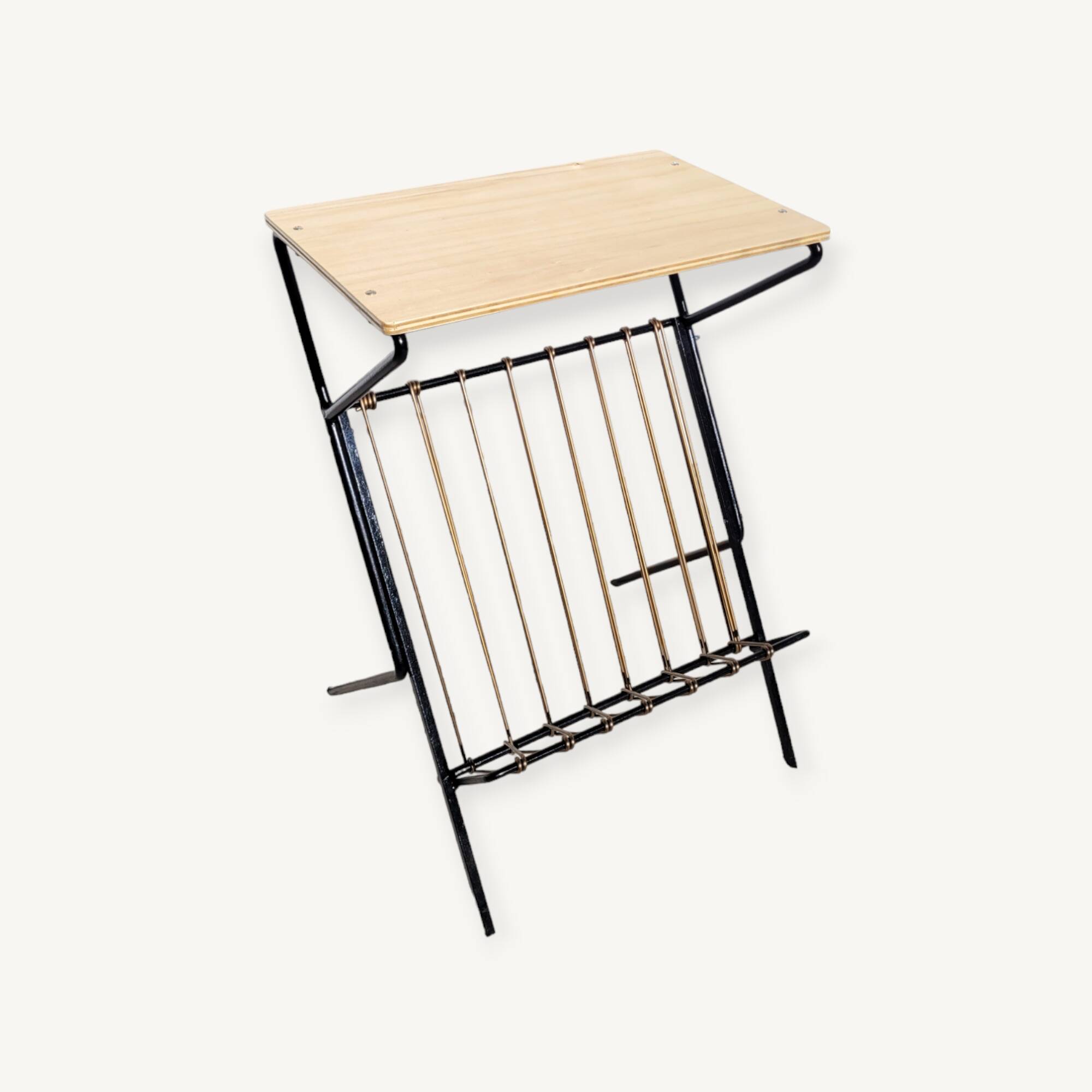 Scoubidou side table 1960 vintage saddle or end table