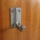 Modernist wall-mounted cloakroom in teak