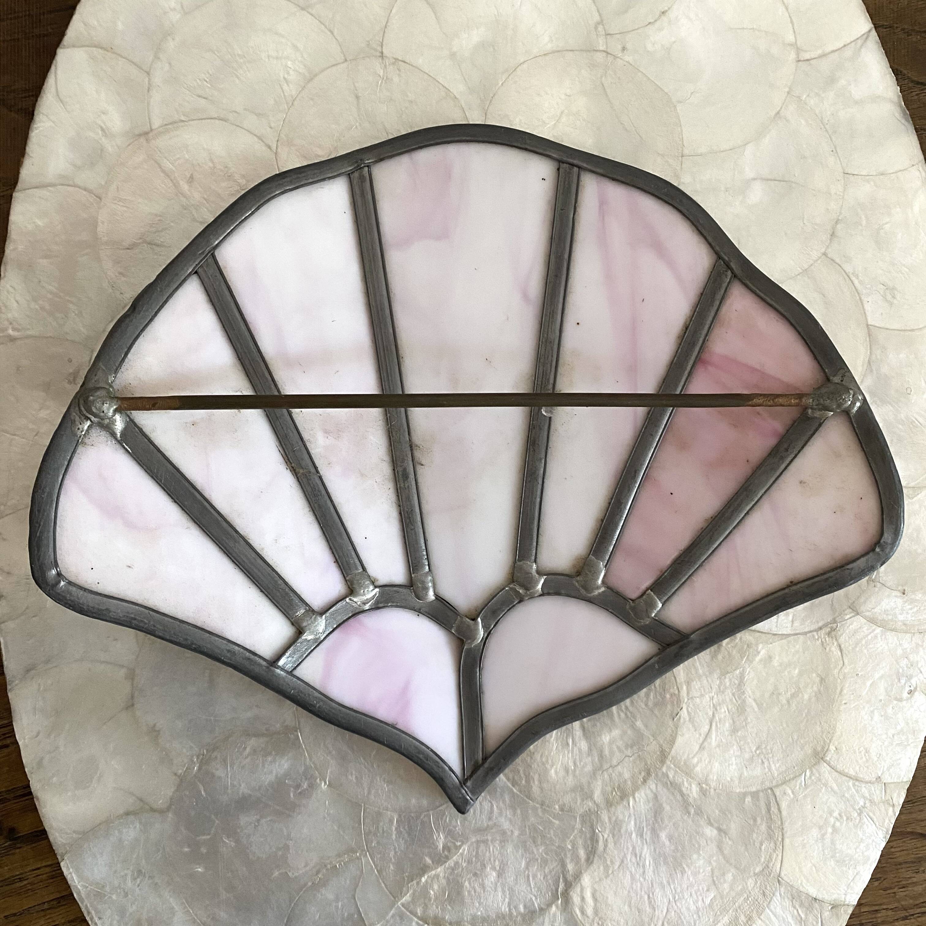 Stained glass shell wall light