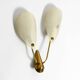 Mid Century Modern brass wall lamp with perforated metal sheet lampshades