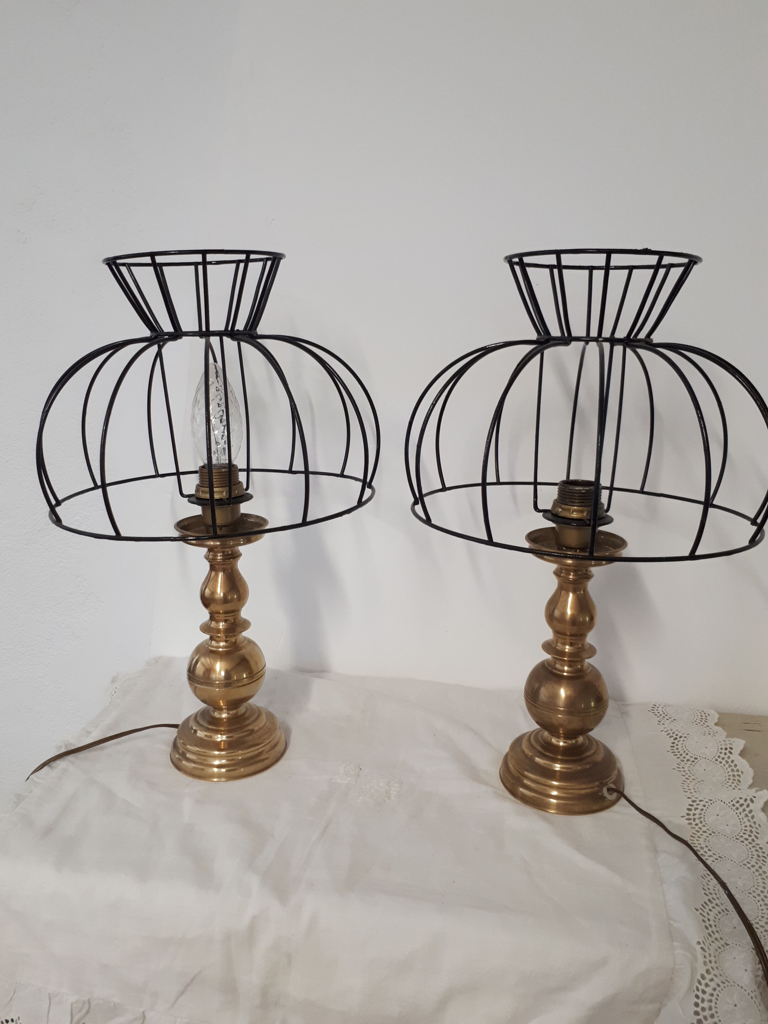Vintage bedside lamps restyled