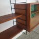 Bibliothèque murale suspendue étagères scandinave vintage teck 1960