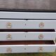 Antique 4-drawer chest of drawers, Gustave grey, 3 dark grey marble