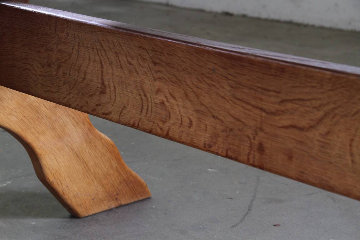 Vintage danish brutalist oak dining table