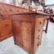 Bureau d'esprit maître d'école en bois massif à caisson - 1950