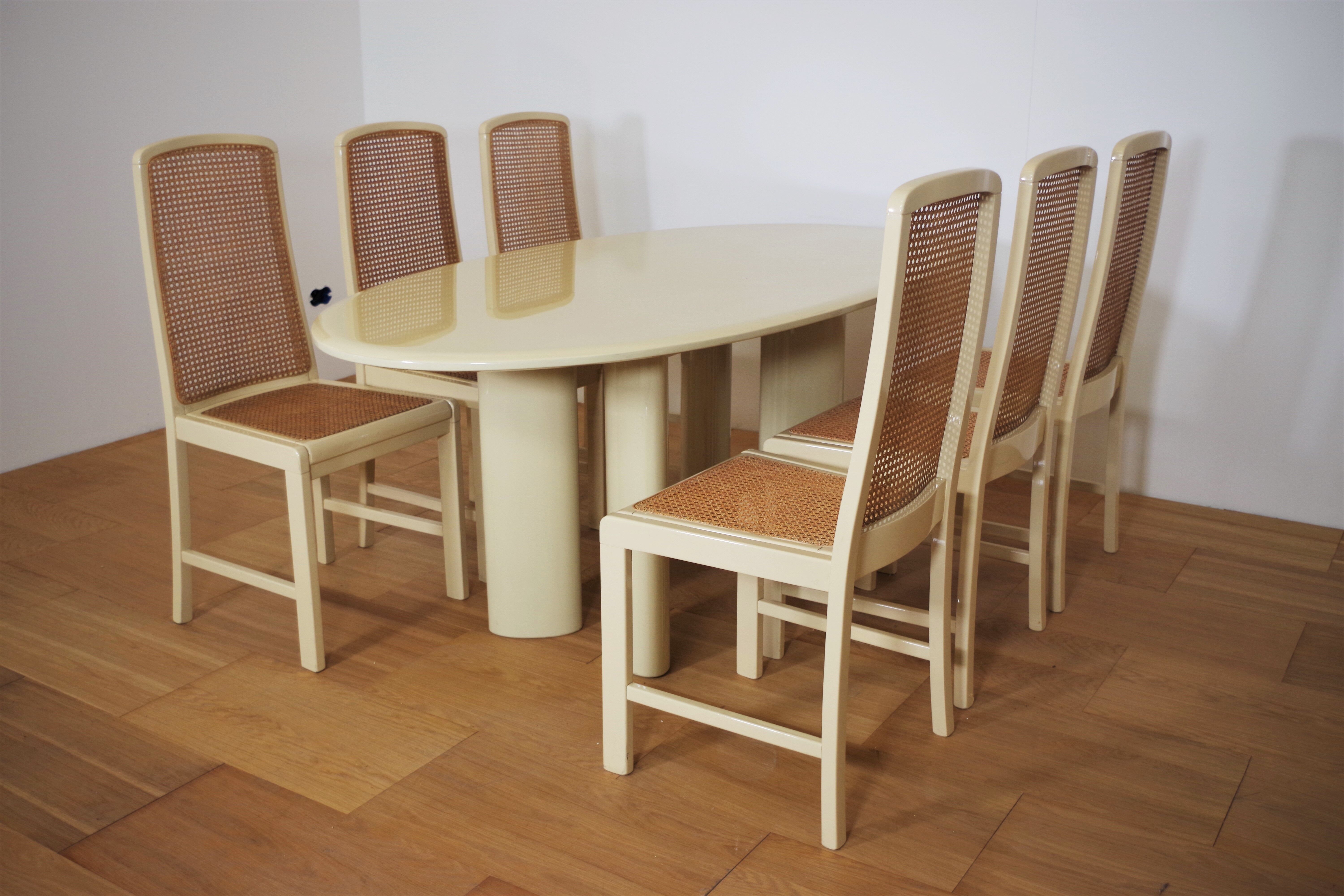 Table and 6 chairs by Mario Sabot from the 70s