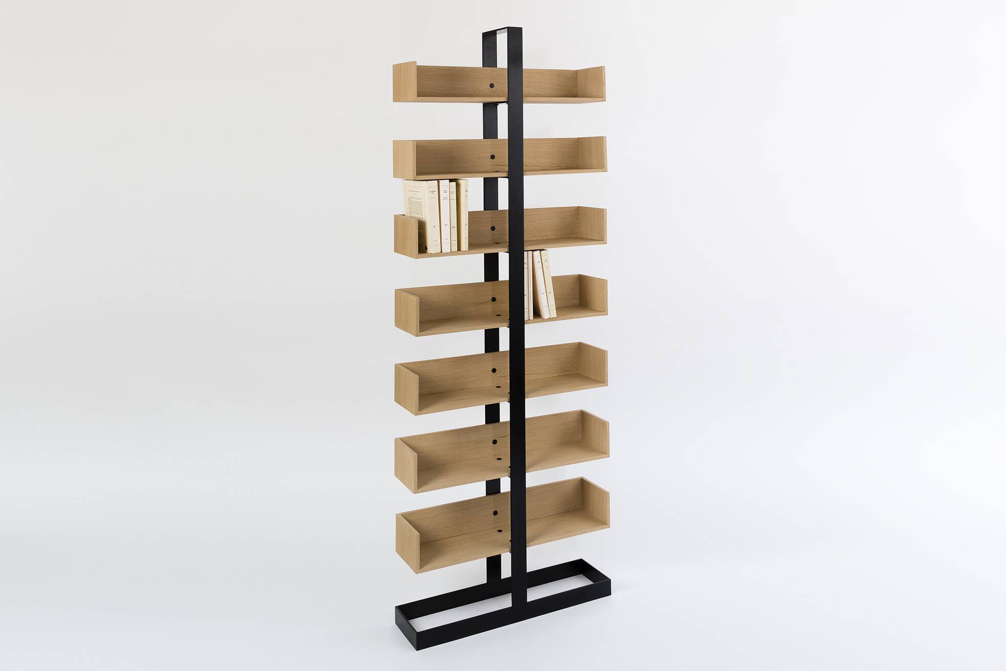 Severin-1 wooden and metal design bookshelf