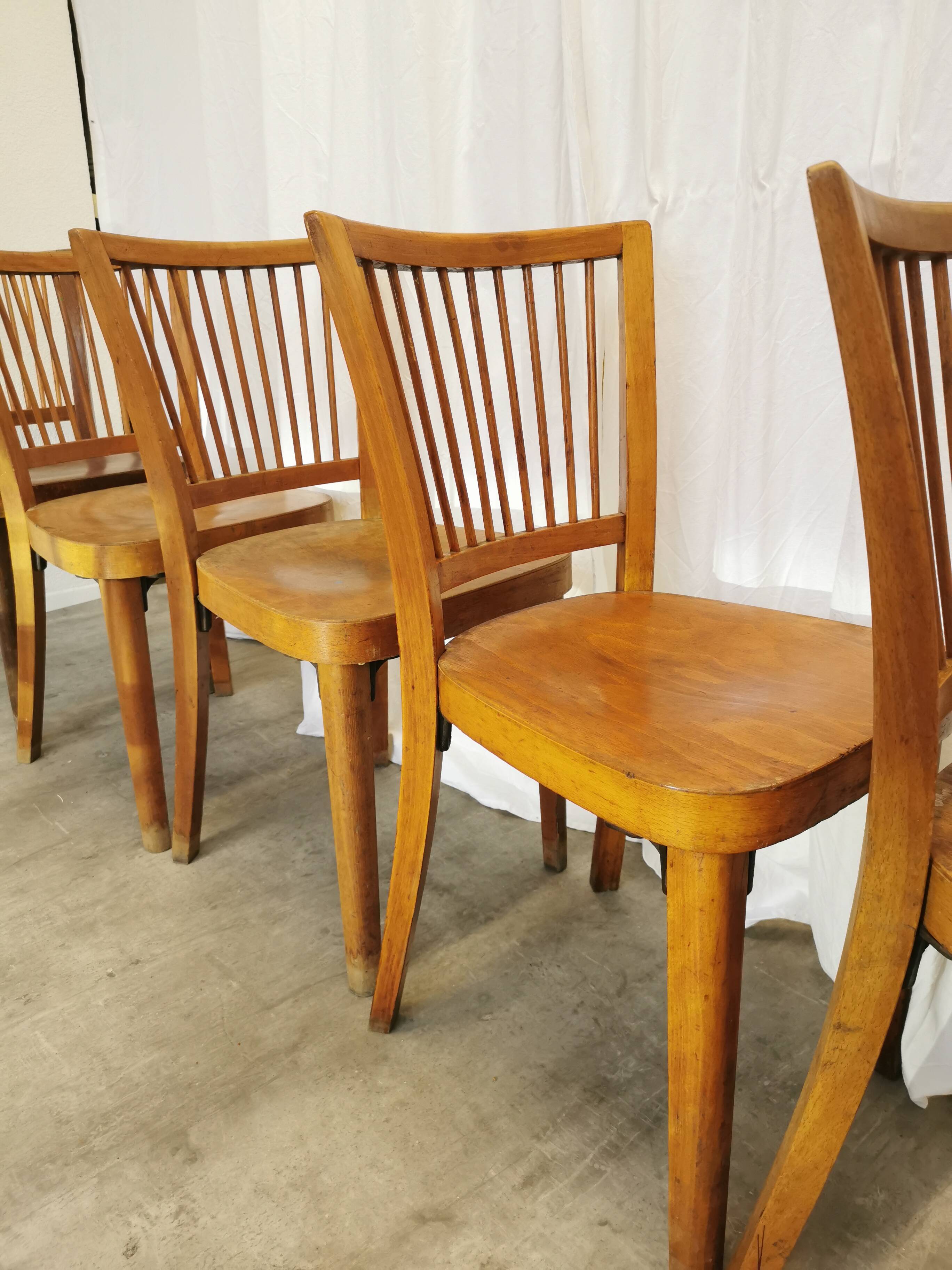 Vintage STOL Kamnik Wooden Dining Chair: 1960s Yugoslavia Bistro Style