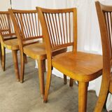Vintage STOL Kamnik Wooden Dining Chair: 1960s Yugoslavia Bistro Style