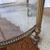 Brass rolling trolley with removable tray